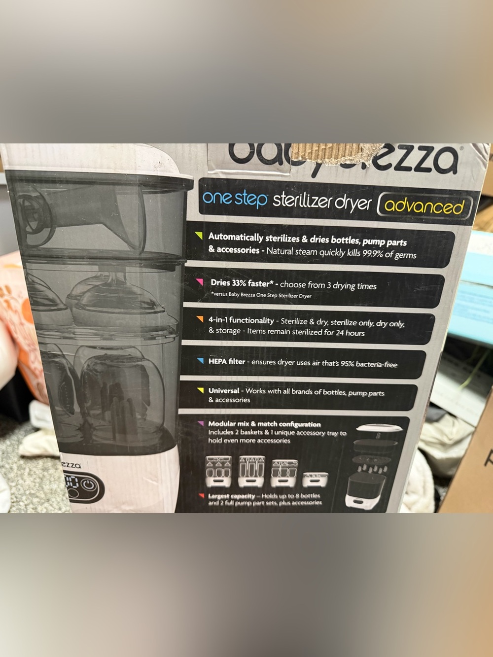 Baby Brezza One Step Sterilizer Dryer Advanced - Black
